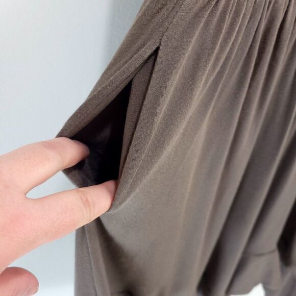 Nicole Bridger Gray-Brown Jersey Asymetric Hem Sleeveless Dress - Picture 8 of 10